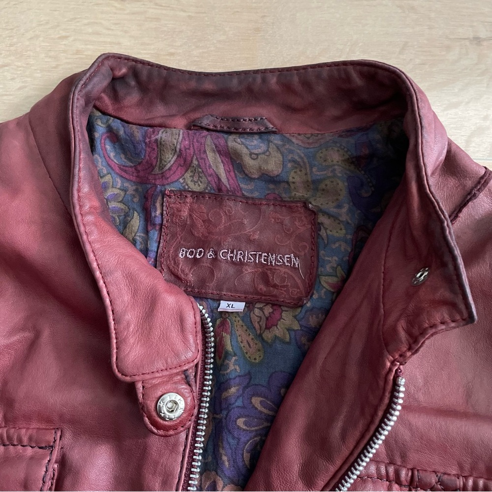 BOD & CHRISTENSEN Merlot Leather Jacket - Picture 6 of 11